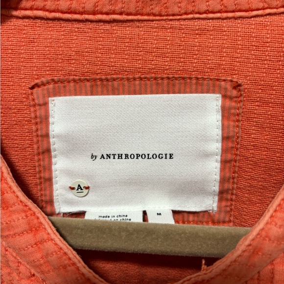 Anthropologie Joyce Textured Jacket Orange Coral - Picture 10 of 11